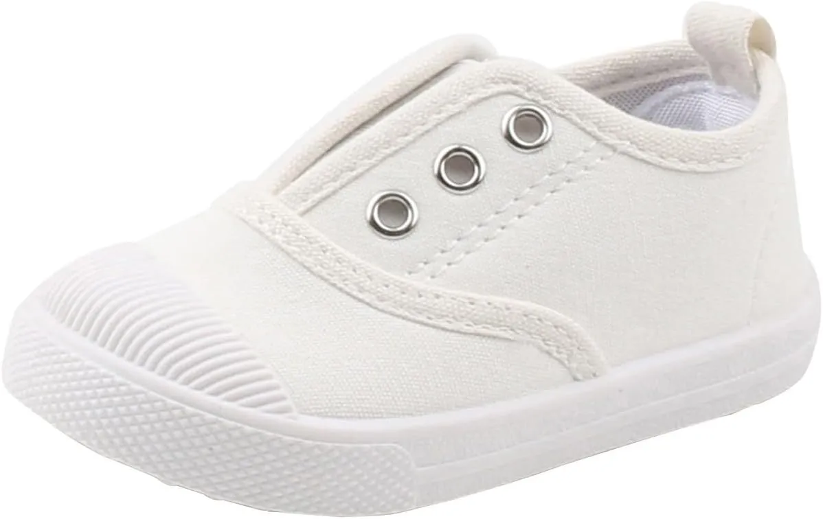 Toddler Shoes Baby Girl Sneaker Kids Boy Casual Canvas Slip on Walking Shoes Lightweight