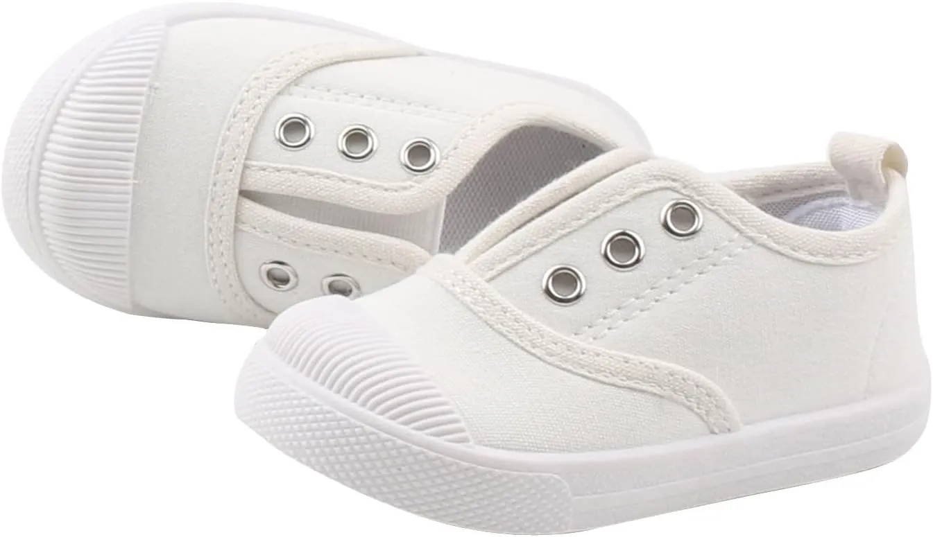 Toddler Shoes Baby Girl Sneaker Kids Boy Casual Canvas Slip on Walking Shoes Lightweight