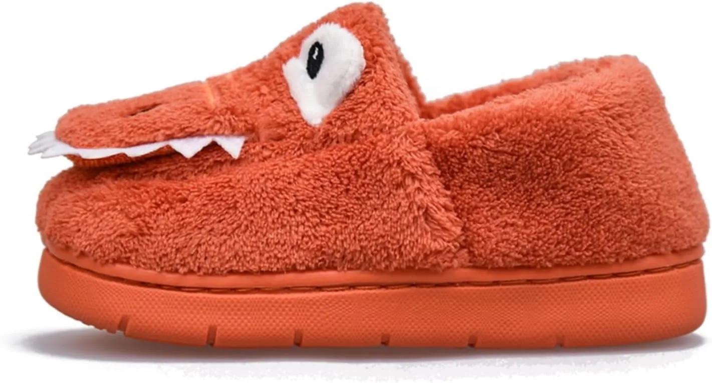 Toddler Slippers Winter Girl Boy Cute Dinosaur House Slipper Kids Warm Fuzzy Slippers Soft Plush Indoor Baby Shoes