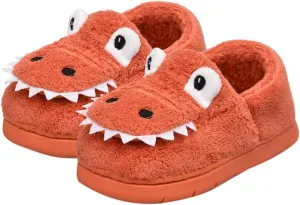 Toddler Slippers Winter Girl Boy Cute Dinosaur House Slipper Kids Warm Fuzzy Slippers Soft Plush Indoor Baby Shoes