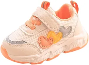 Toddler Sneakers Children's Sports Mesh Shoes Unisex Heart Decoration for Kids 3 to 18 Toddler Shoes Boys Size 6 Wide