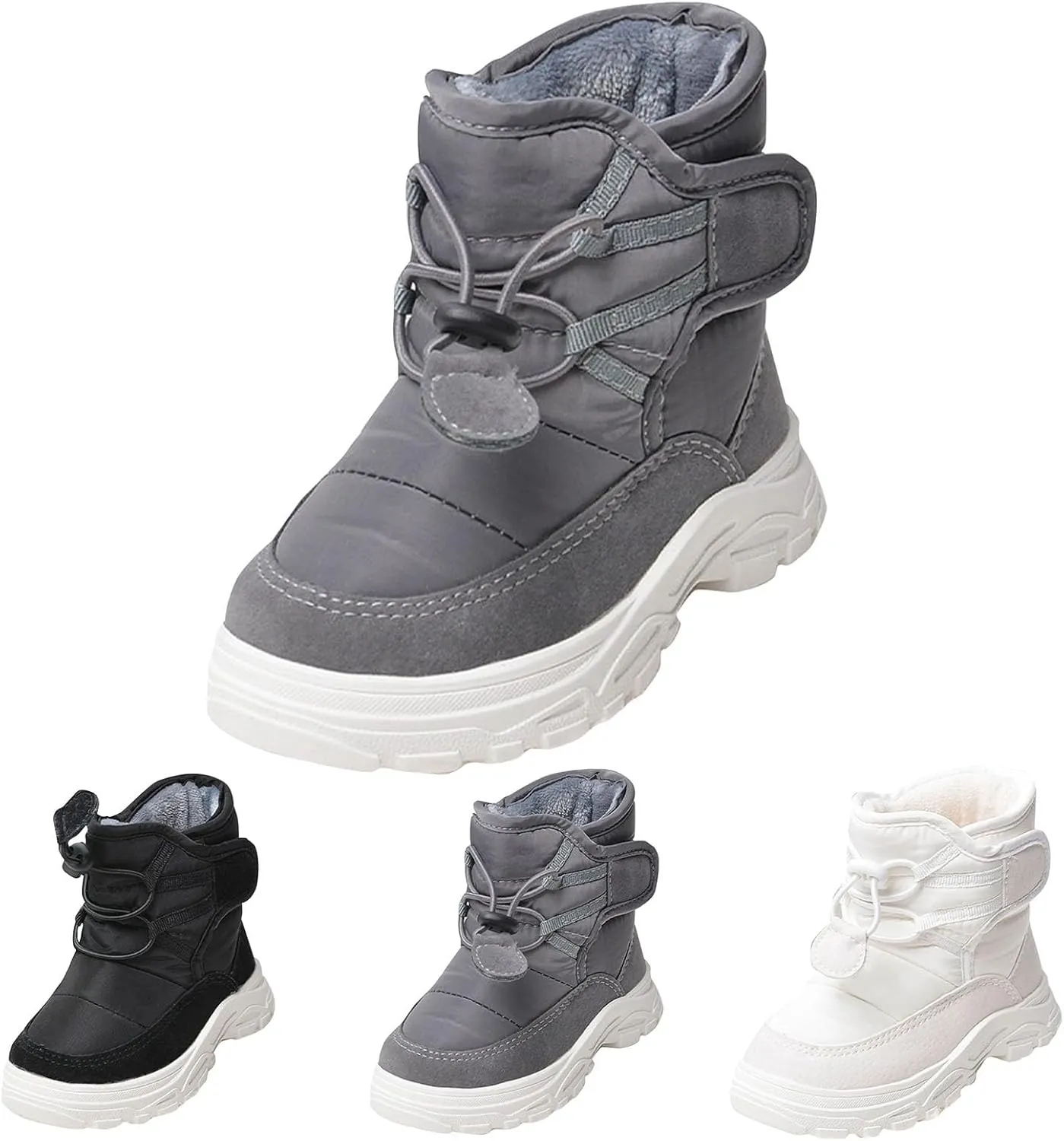 Toddler Snow Booties Open Toe Winter Ski Shoes Boys Kids Childrens Soft Sole Non Slip Fuzzy Warm Shoes Fashion Comfy