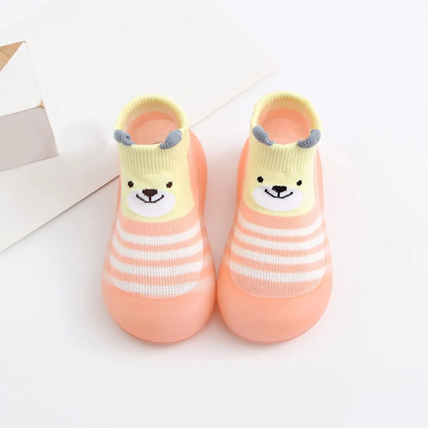 Toddler Sock Shoes,Baby Boys Girls Non Slip Flat Socks Shoes Lightweight Cute Cartoon Duck Bear Pattern Boys Shoes