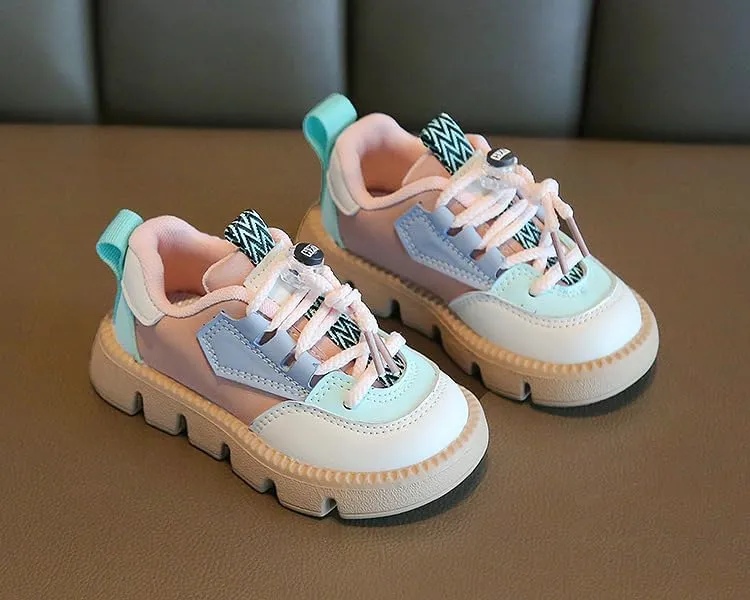 Toddler Walking Shoes Chunky Girls Boys Barefoot Shoes Slip Resistant Baby Running Shoes Soft Sole