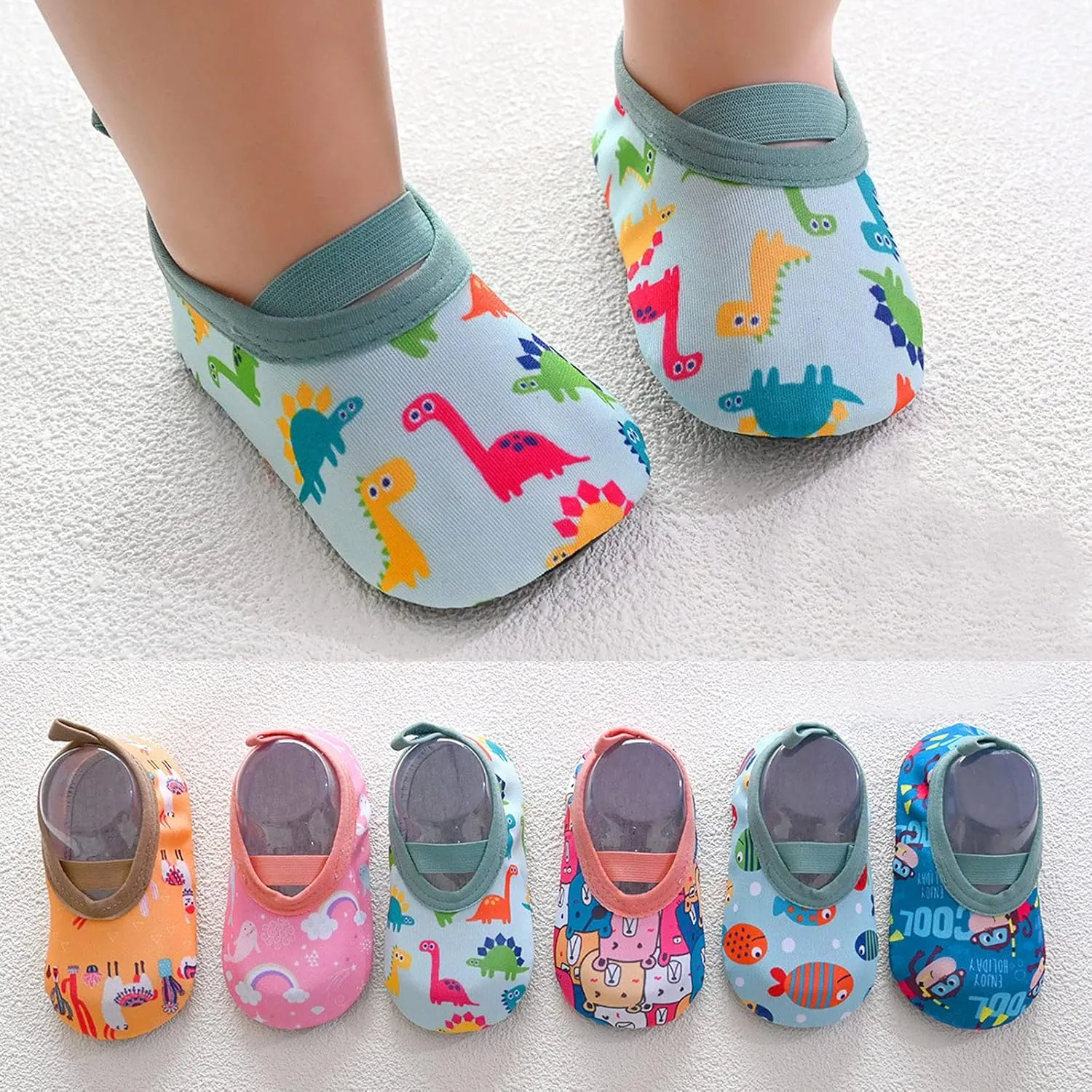 Toddler Water Shoes Swim Socks with Grips Baby First Walking Slippers Slip on Sneakers Beach Barefoot Shoes for Kids