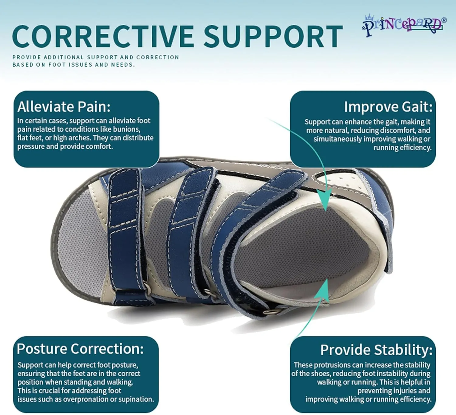 Toddlers Orthopedic Sandals with Arch Support,Low-top Supportive SMO Shoes