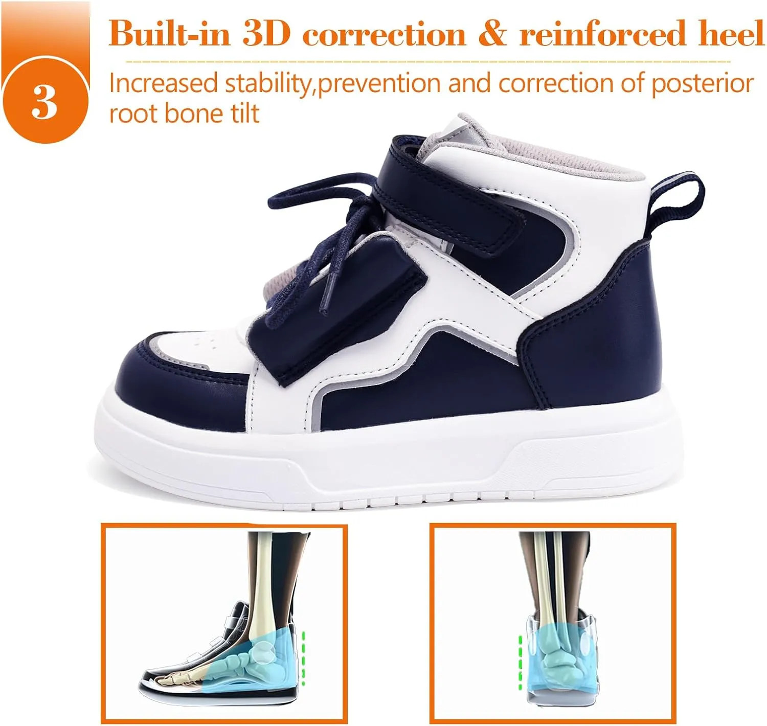 Toddlers Orthopedic Shoes with Ankle and Arch Support,Thick Sole Sneakers