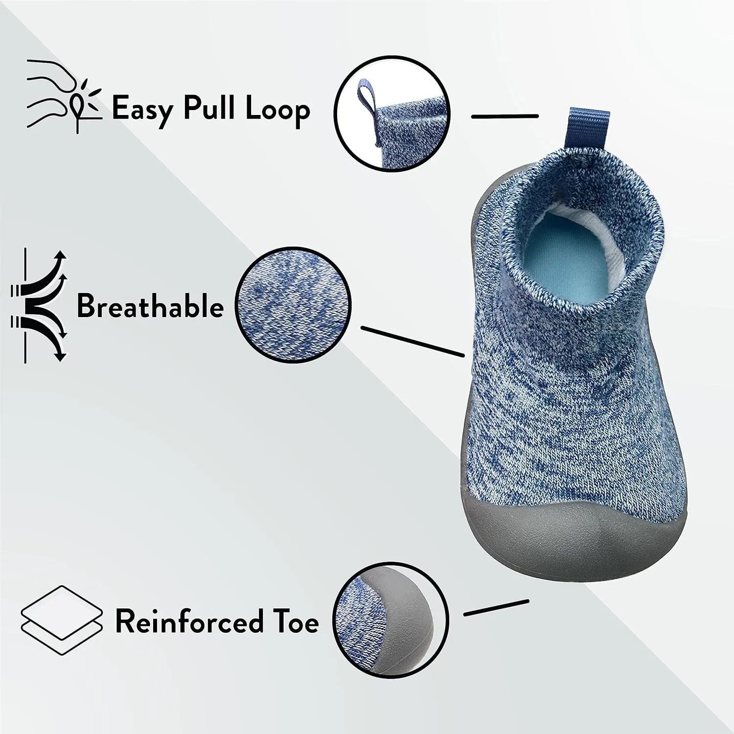 Travel Bug The Denver Baby Slipper Sock Walking Shoes with Rubber Soles