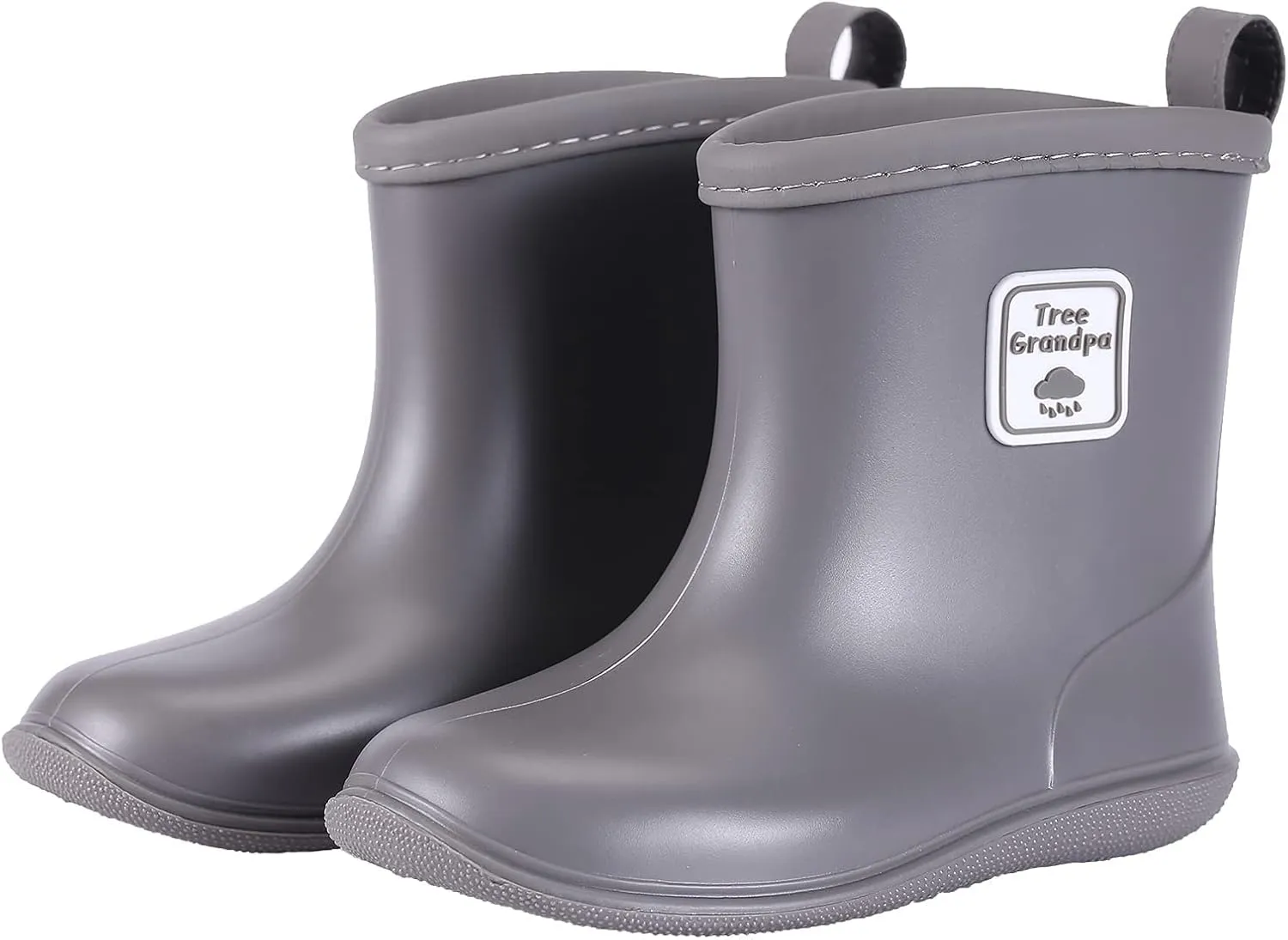 Tree Grandpa Toddler Rain Boots Baby Kids Easy-on Rain shoes Children Waterproof Shoes for Boys Girls(1-6 Years)