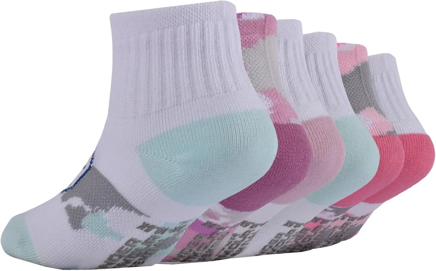 Under Armour Baby Girls Multi Pack Camo Heart Essentials Quarter Sock