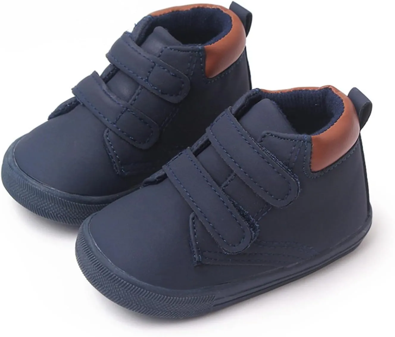 Unisex Baby Boys Girls High-Top Ankle Sneakers Soft Rubber Sole Infant Toddler Cowboy xford First Walking Shoes