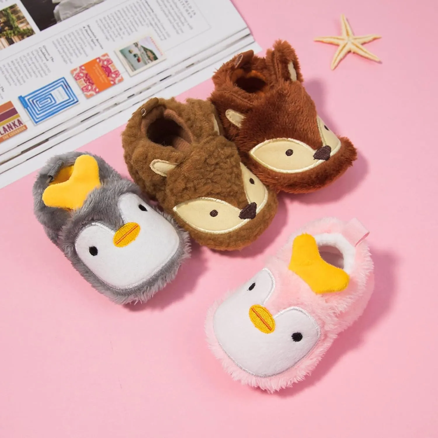 Unisex Child Fashion Shoes Warm Winter Baby Shoes Cute Cartoon Shape Christmas Baby Shoes Baby Soft Sole Slippers