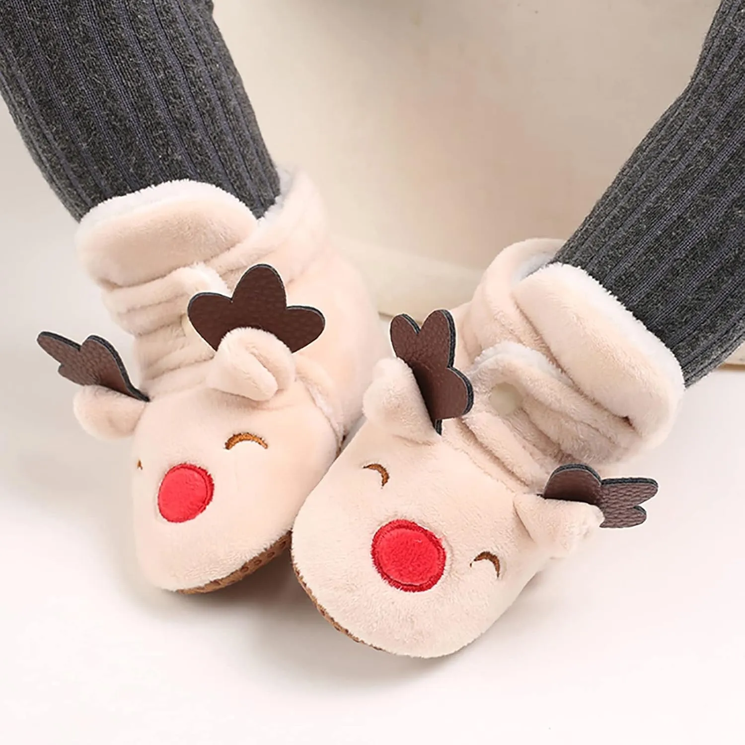 Walking Shoes Christmas Baby Cotton Boots Warm Cotton Shoes Soft Comfortable Infant Toddler Warming Soft Sole Sneakers