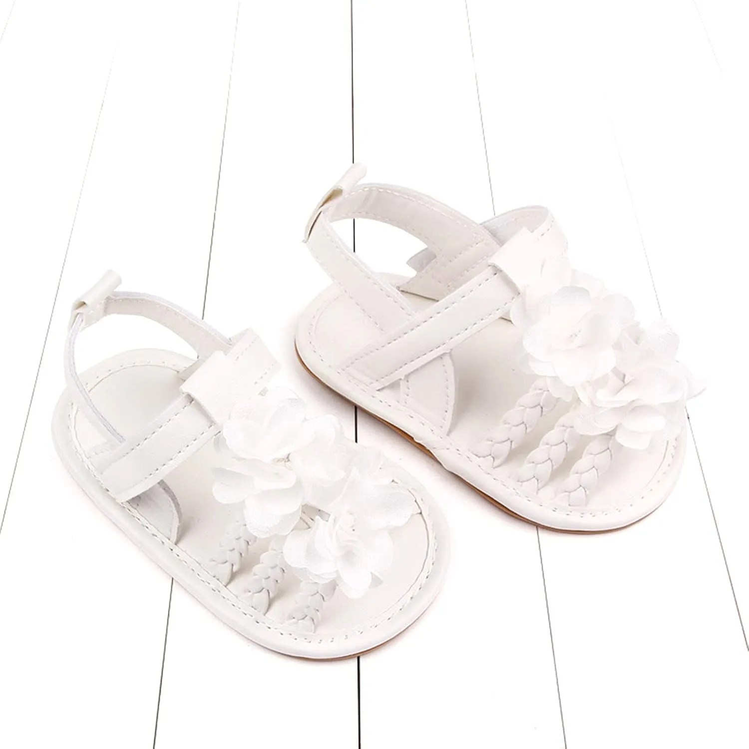 Walking Soft Non-Slip Sandals Baby Rubber Shoes Flat Boys Girls Sole Bow Summer Baby Shoes Toddler Girl Dress Shoes
