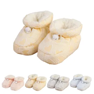 Warm Fur Baby Boots, Baby Plush Cotton Toddler Shoes, Cozy Fleece Baby Booties, Soft Sole Warm Booties (Yellow,11.5cm/8-11 Months)