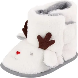 Warm Winter Baby Shoes Cartoon Deer Shape Christmas Baby Shoes Baby Soft Sole Toddler Shoes Newborn Gowns for Girls