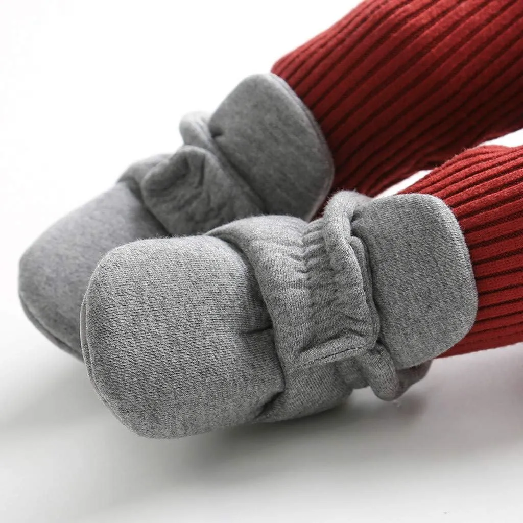 WUAI Newborn Infant Baby Girls Boys Cotton Booties Soft Sole Slippers Shoes Non-Skid Sock Boots Grippers As Gift