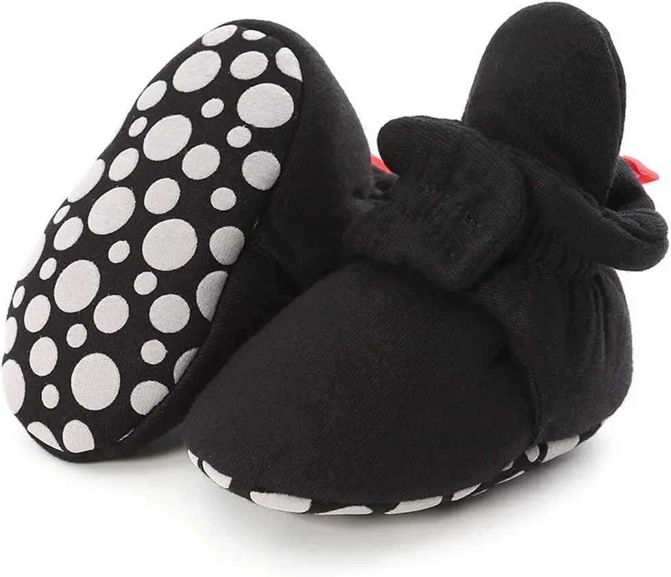 WUAI Newborn Infant Baby Girls Boys Cotton Booties Soft Sole Slippers Shoes Non-Skid Sock Boots Grippers As Gift