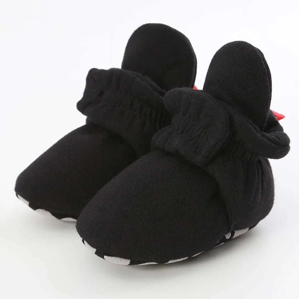 WUAI Newborn Infant Baby Girls Boys Cotton Booties Soft Sole Slippers Shoes Non-Skid Sock Boots Grippers As Gift