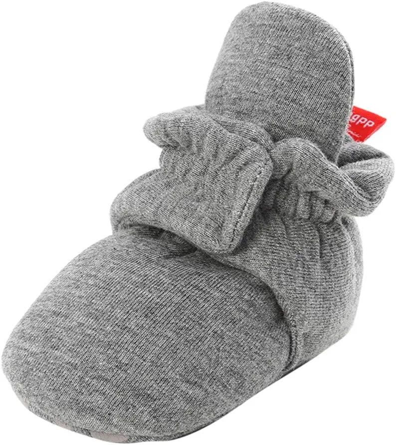 WUAI Newborn Infant Baby Girls Boys Cotton Booties Soft Sole Slippers Shoes Non-Skid Sock Boots Grippers As Gift