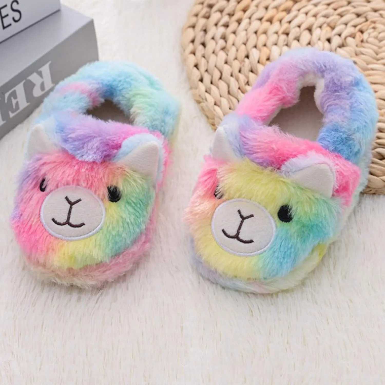XIMIN Toddler Kids Baby Warm Shoes Boys Girls Cartoon Soft-Soled Slippers Soft Sole Anti-slip Slippers Lightweight Shoes