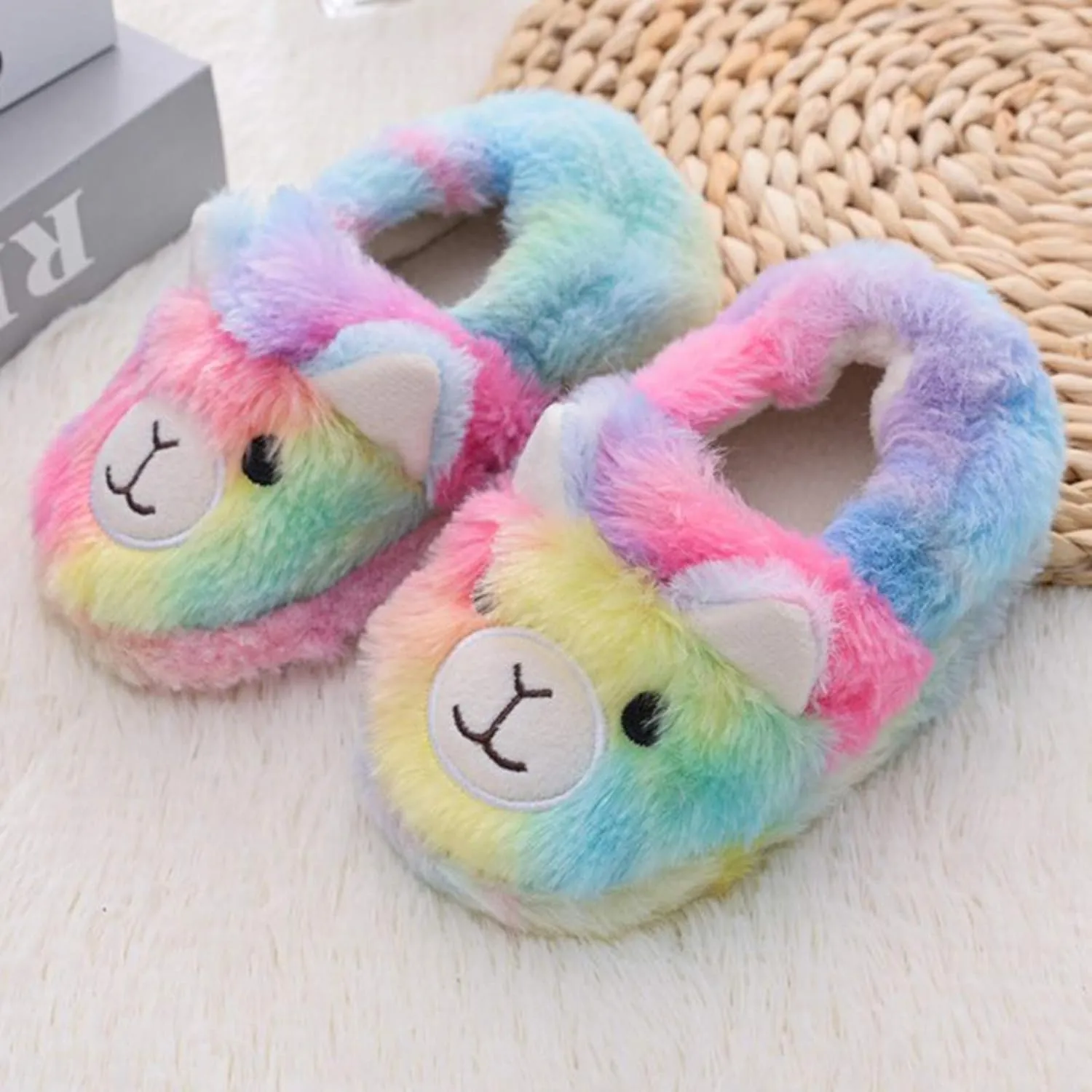 XIMIN Toddler Kids Baby Warm Shoes Boys Girls Cartoon Soft-Soled Slippers Soft Sole Anti-slip Slippers Lightweight Shoes