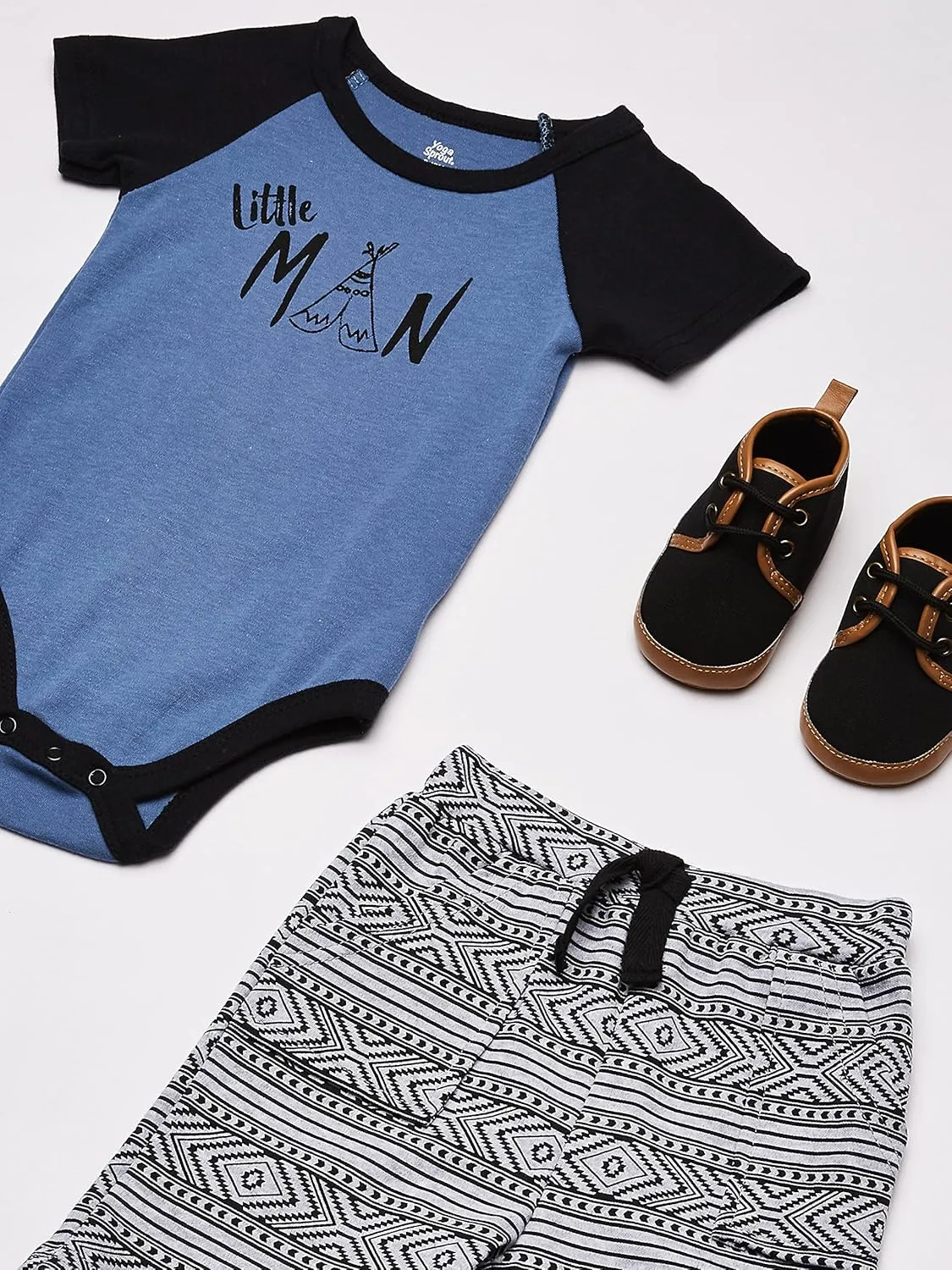 Yoga Sprout Bodysuit, Shorts and Shoes Set, 3 Piece