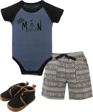 Yoga Sprout Bodysuit, Shorts and Shoes Set, 3 Piece