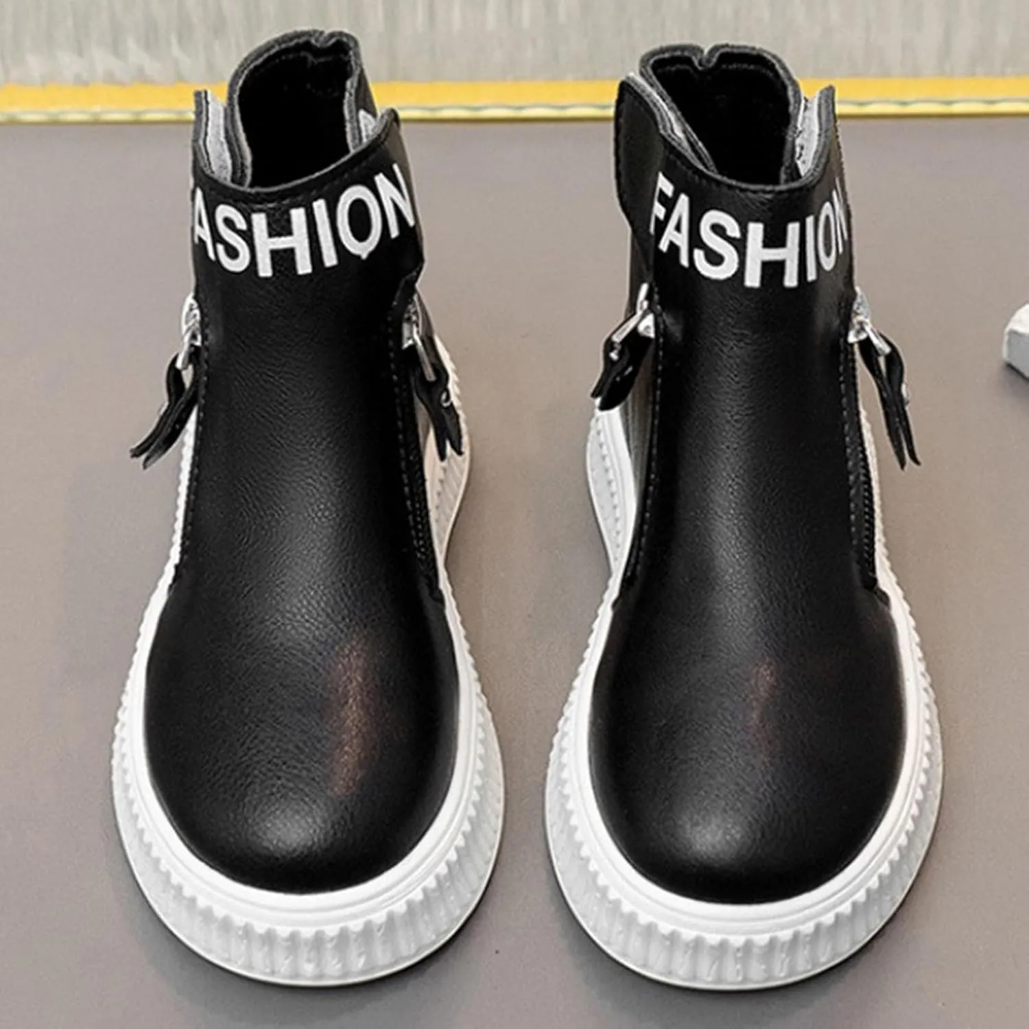 Youth Snow Boots Girls Casual Shoes Leather Soft Sole Ankle Boots Warm Winter Boots for Kids Boys Toddler