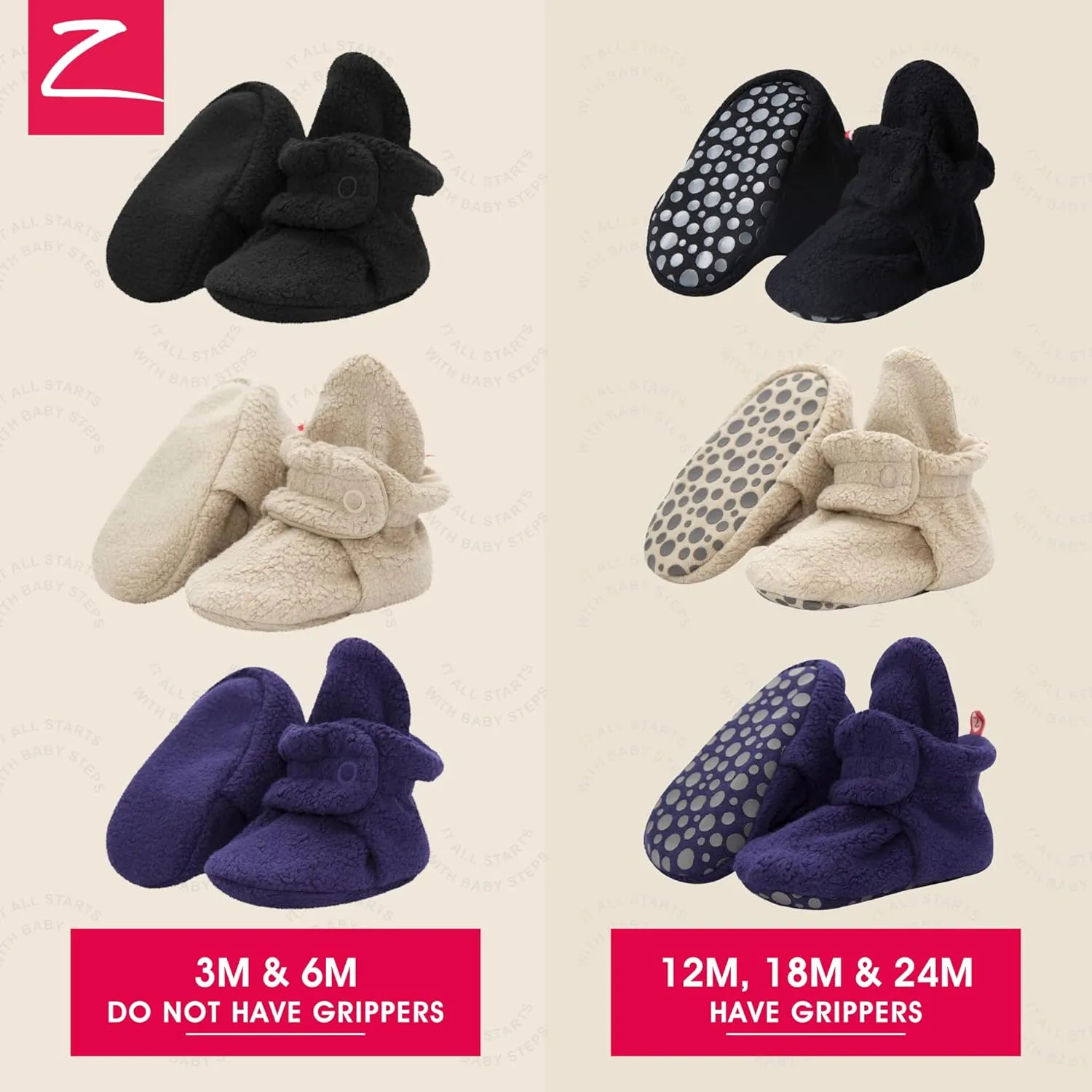 Zutano Unisex Fleece Baby Booties with Organic Cotton Lining, Newborn Essentials